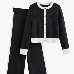 Classic Black and White womans lounge set from Amazon